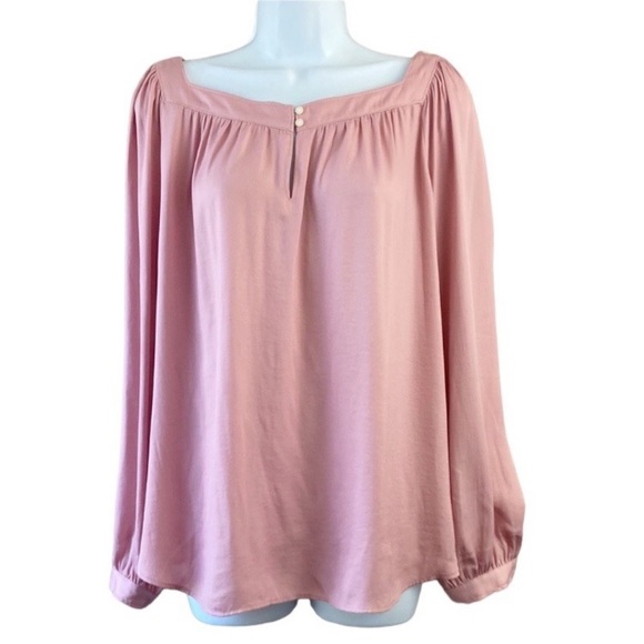 LOFT Tops - LOFT BLUSH PINK PUFF SLEEVE BLOUSE